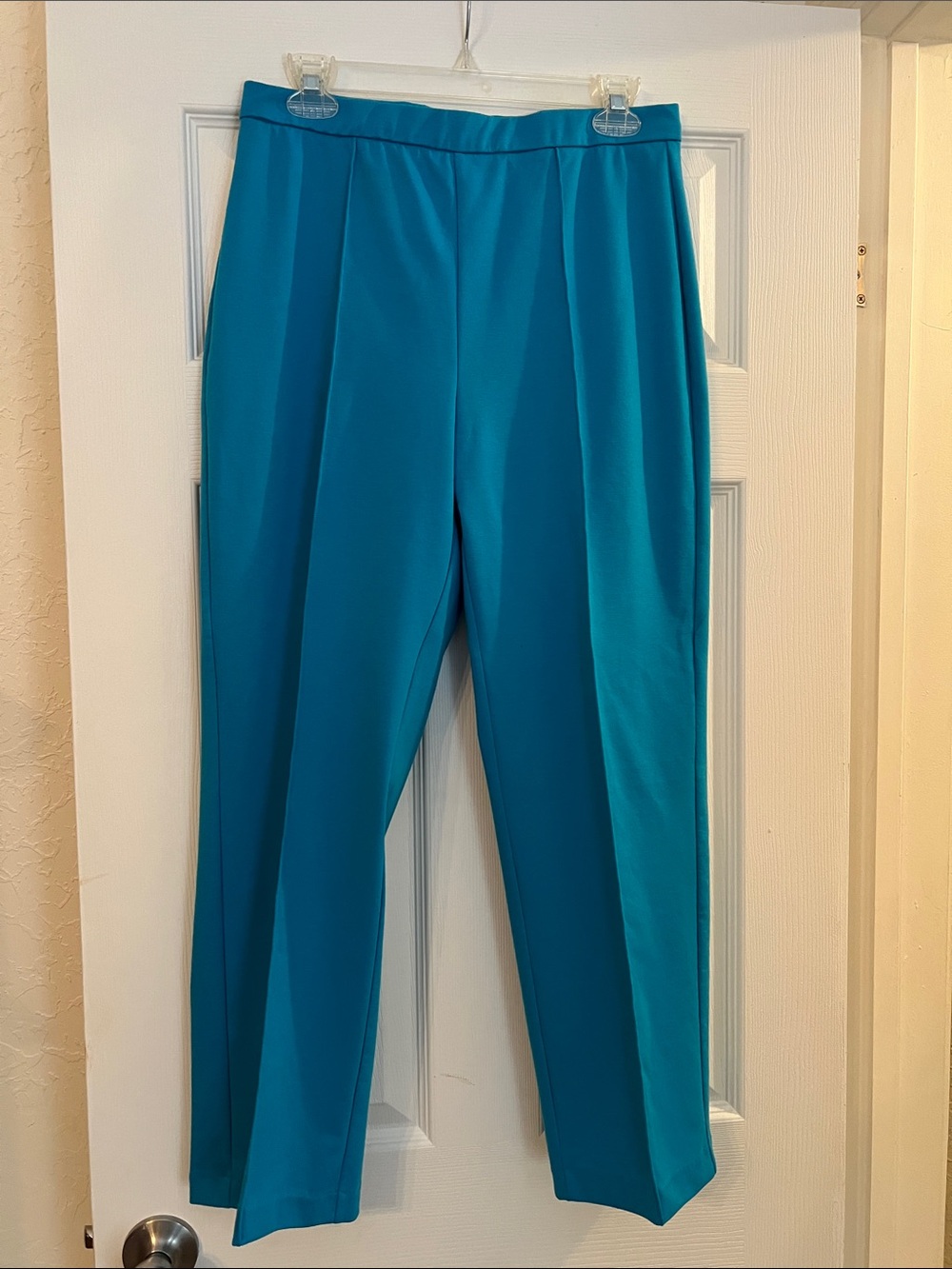 Tailored Teal Straight-Leg Trousers